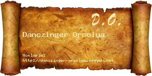 Danczinger Orsolya névjegykártya